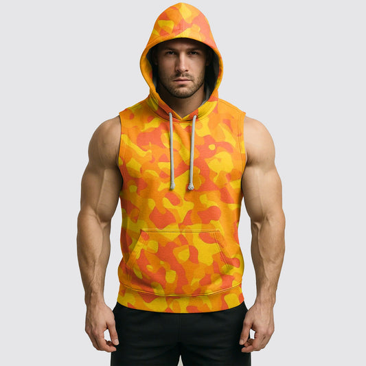 Men's Camo Sleeveless Hoodie- AA08279