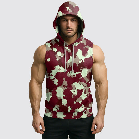 Men's Camo Sleeveless Hoodie- AA08284