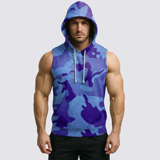 Men's Camo Sleeveless Hoodie- AA08287