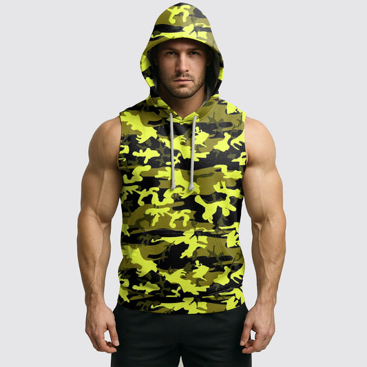 Men's Camo Sleeveless Hoodie- AA08290