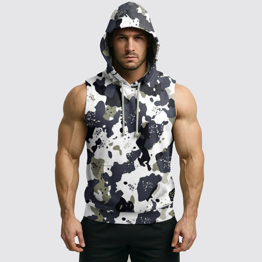 Men's Camo Sleeveless Hoodie- AA08291