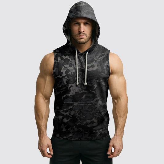 Men's Camo Sleeveless Hoodie- AA08295