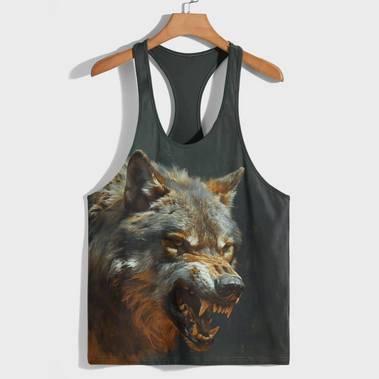 Savage Wolf Racerback Tank Top- AA08835