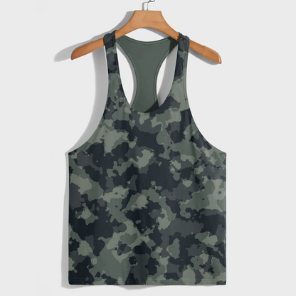 Camo Racerback Tank Top – Tactical Strength for Bodybuilders- AA08854