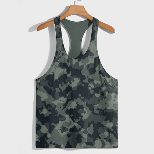 Camo Racerback Tank Top – Tactical Strength for Bodybuilders- AA08854