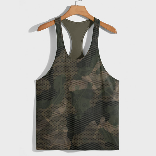 Camo Racerback Tank Top – Tactical Strength for Bodybuilders- AA08862