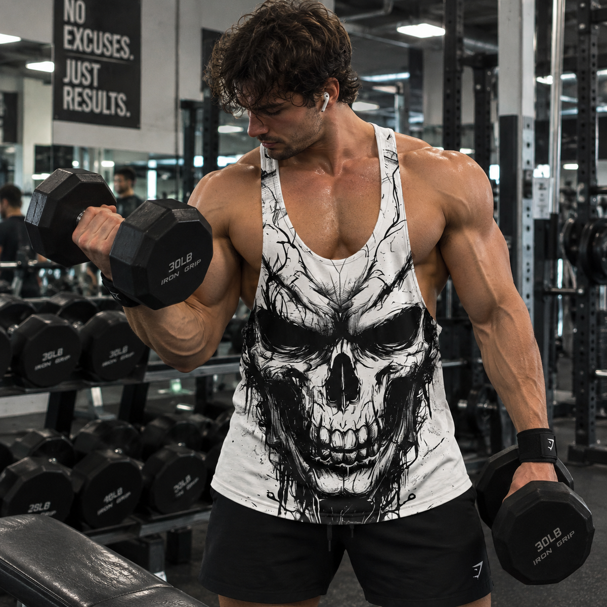 Skull 3D Racerback Tank Top- AA08697