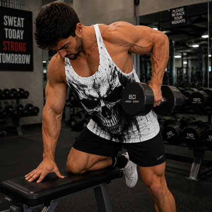 Skull 3D Racerback Tank Top- TT03173