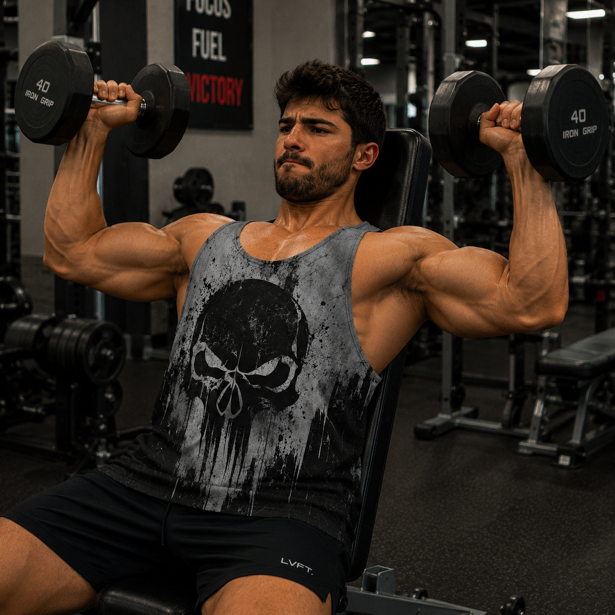 Skull 3D Racerback Tank Top- TT03153