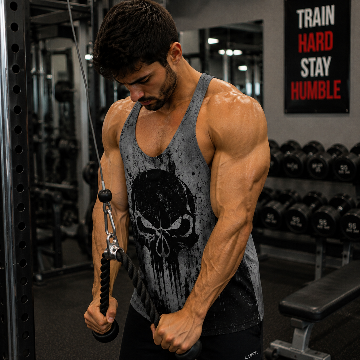 Skull 3D Racerback Tank Top- TT03153