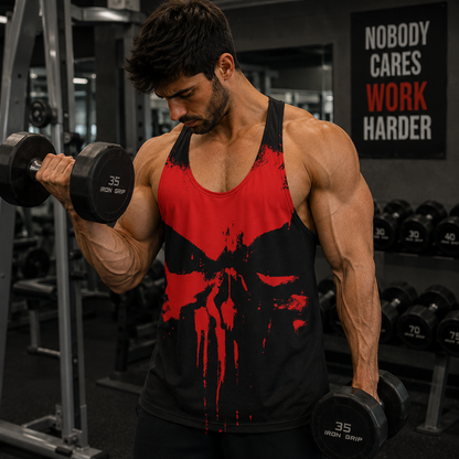Skull 3D Racerback Tank Top- TT03169