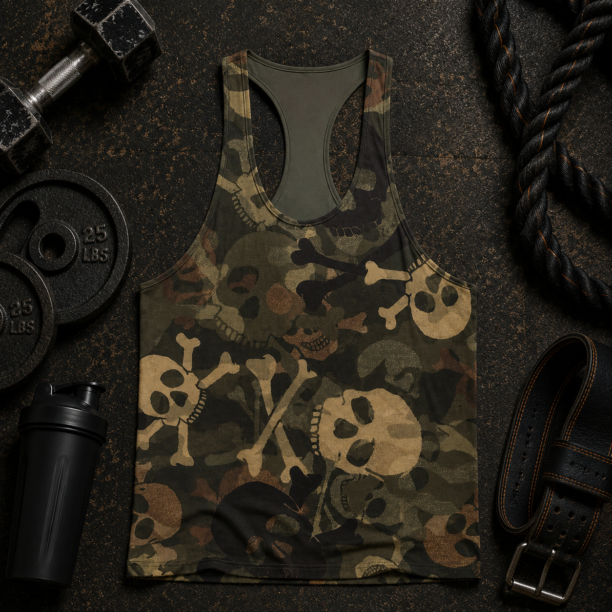 Camo Racerback Tank Top – Tactical Strength for Bodybuilders- AA07078