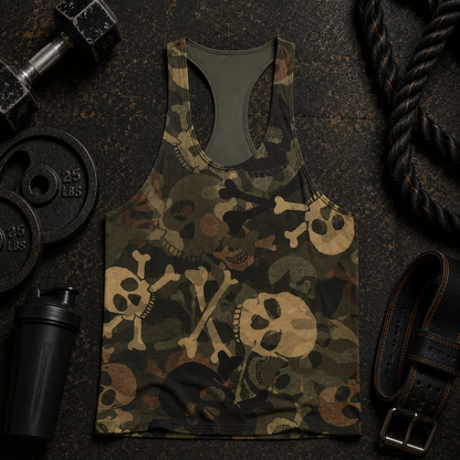 Camo Racerback Tank Top – Tactical Strength for Bodybuilders- AA07078