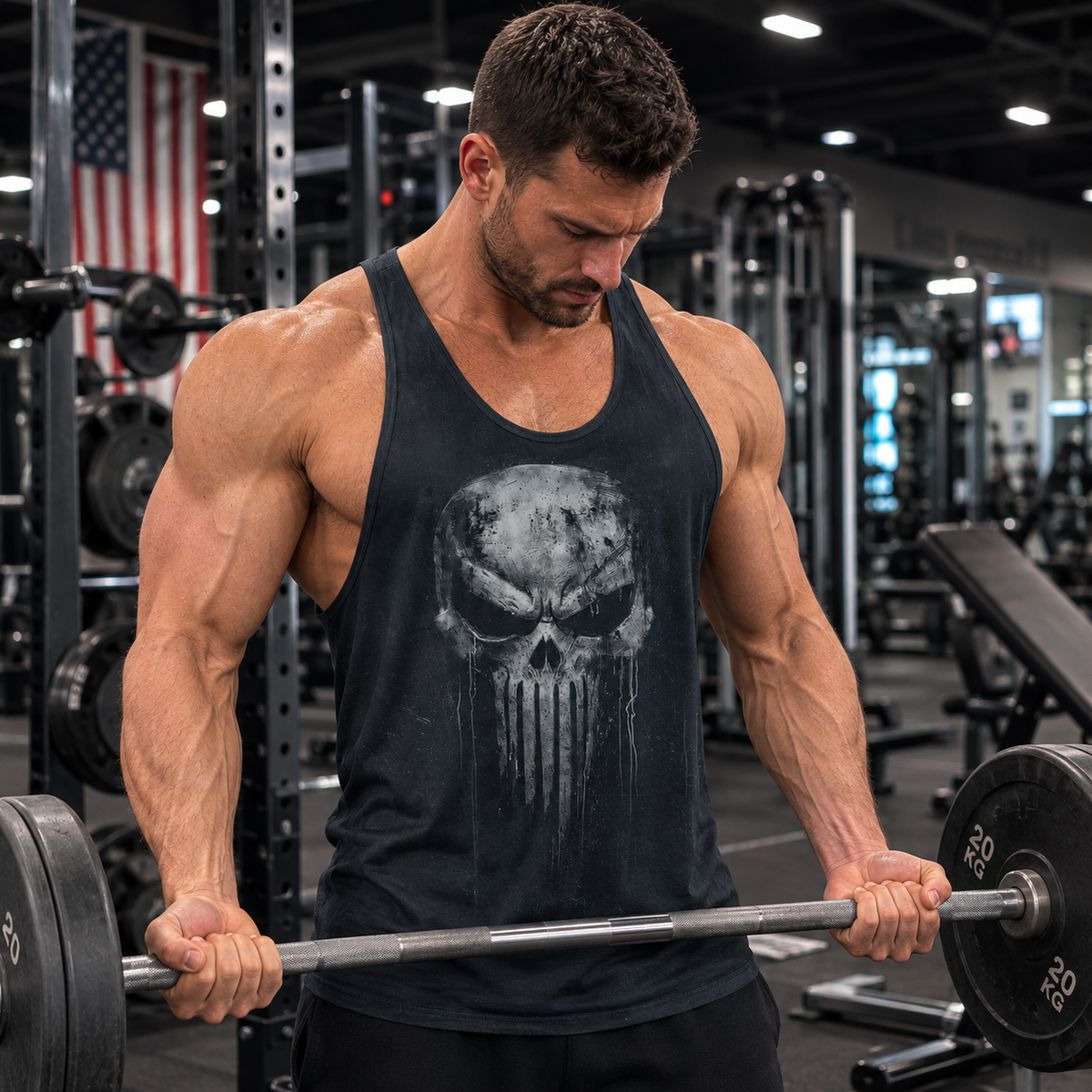 Skull Power Training Tank Top for Men- AA04801