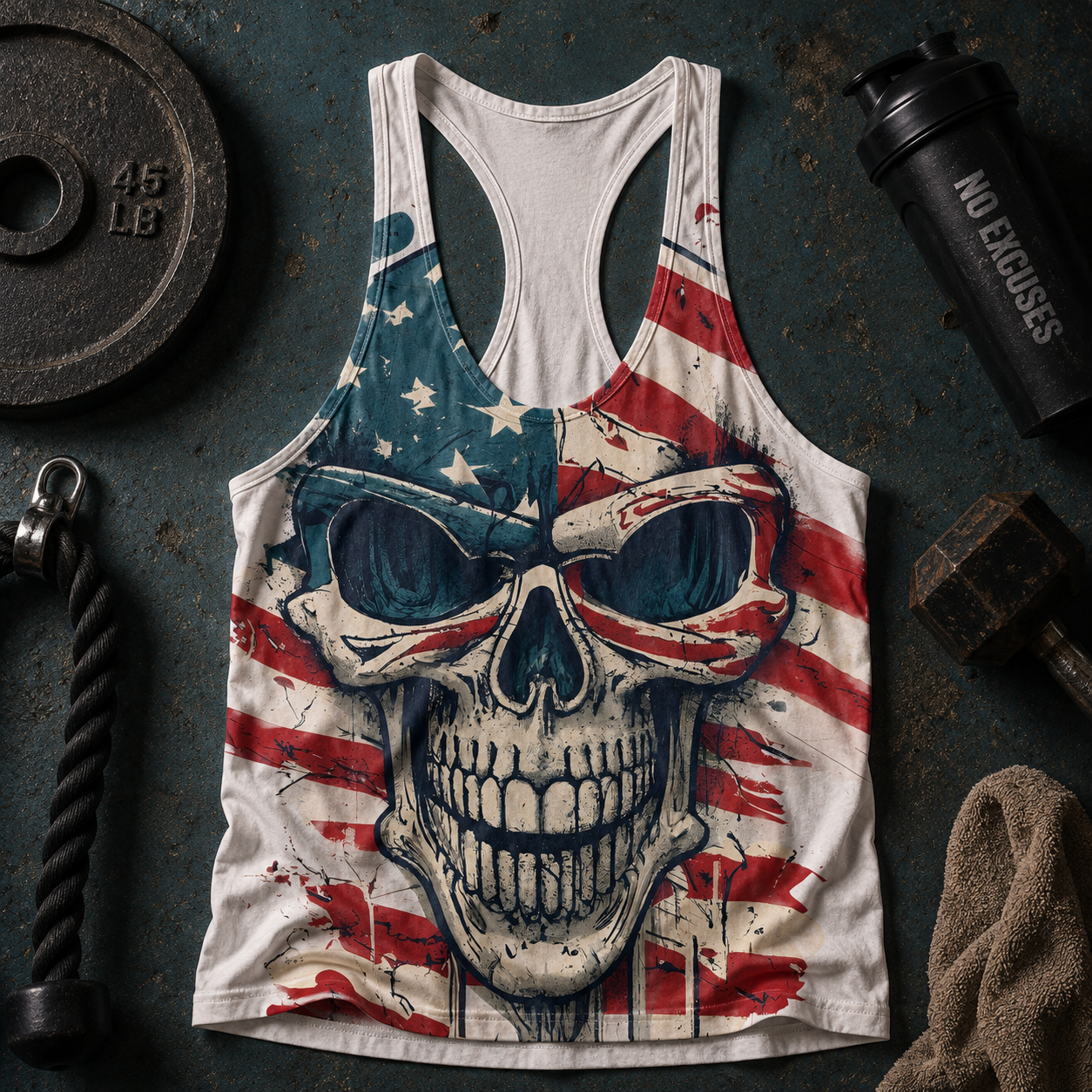 Skull 3D Racerback Tank Top- TT01823