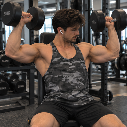 Camo Racerback Tank Top – Tactical Strength for Bodybuilders- AA08861