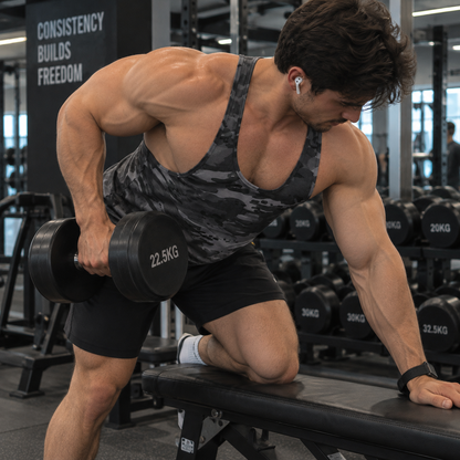 Camo Racerback Tank Top – Tactical Strength for Bodybuilders- AA08861