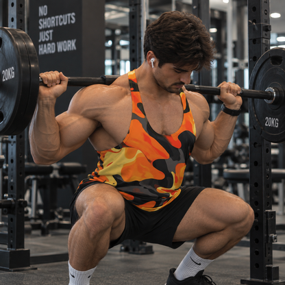 Camo Racerback Tank Top – Tactical Strength for Bodybuilders- AA07589