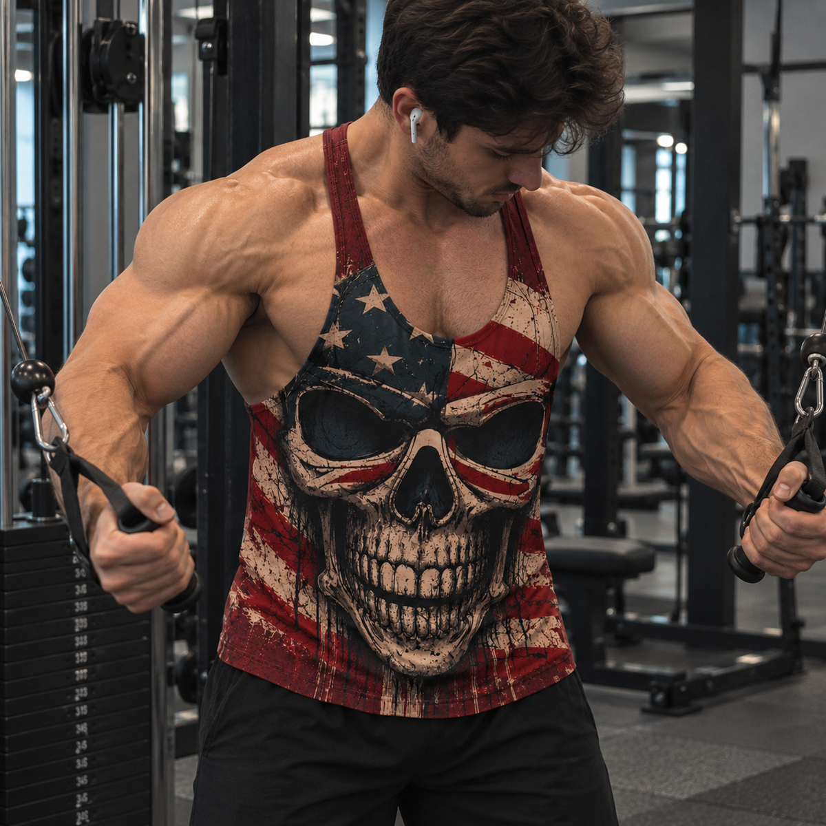 Skull 3D Racerback Tank Top- TT03111