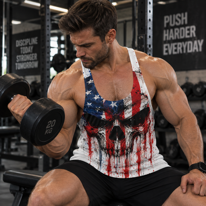 Skull 3D Racerback Tank Top- TT03060