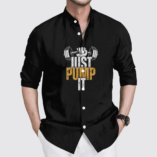 GymPro Stand Collar Button Shirt- TT00789