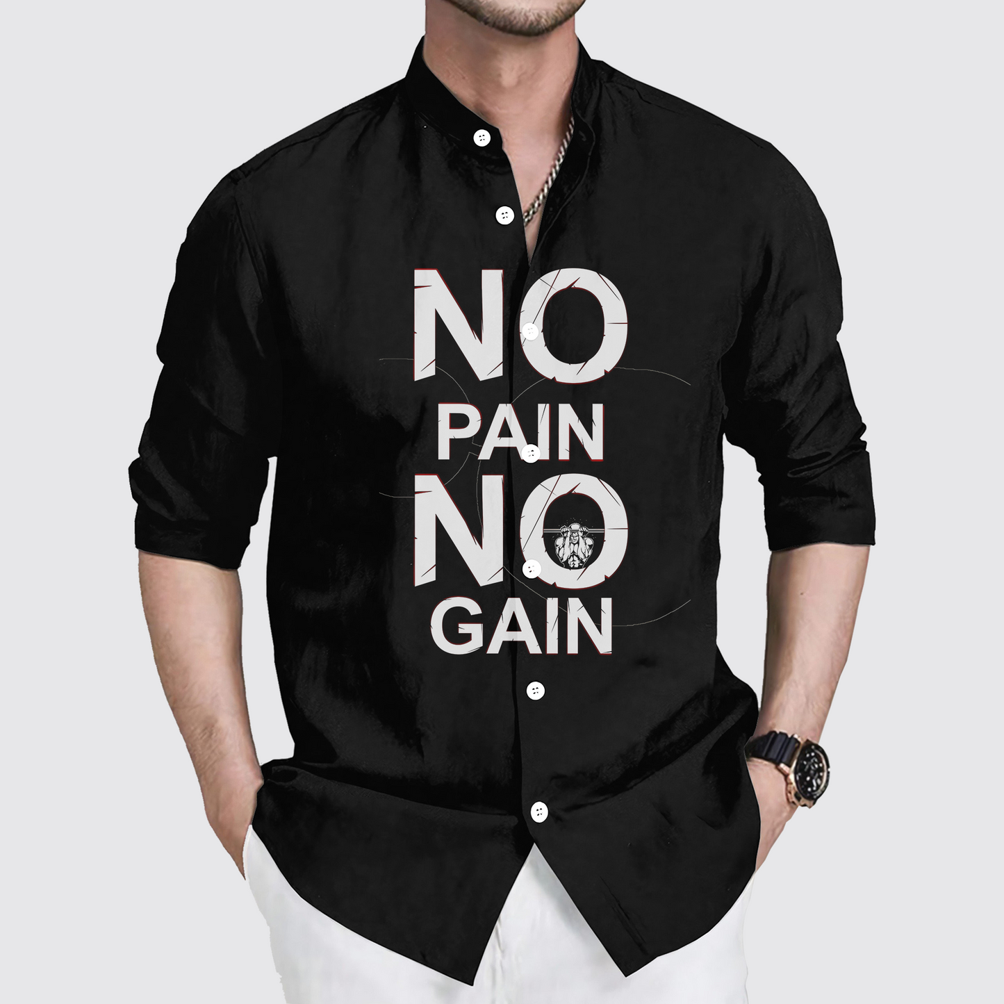 GymPro Stand Collar Button Shirt- TT00795