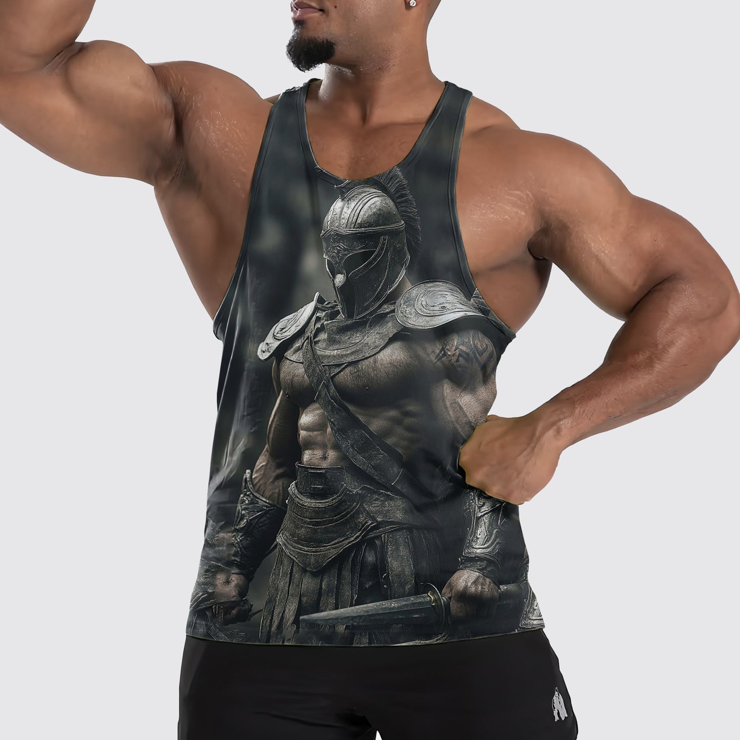 Warrior Spirit 3D Tank Top – Fierce Battle Artwork for Gym Warriors- TT01498