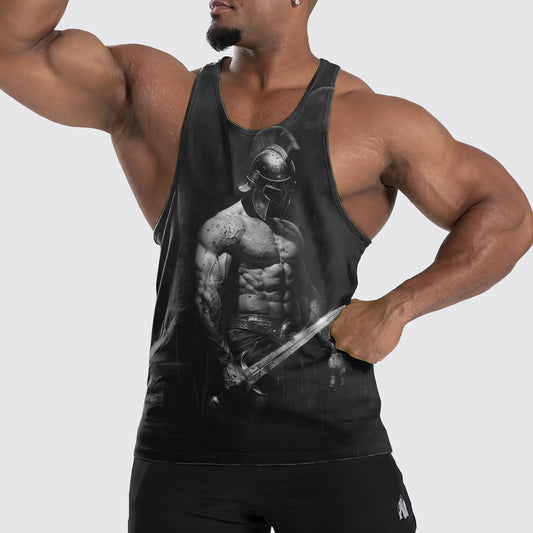 Warrior Spirit 3D Tank Top – Fierce Battle Artwork for Gym Warriors- TT01502