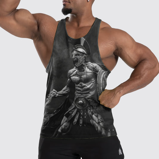 Warrior Spirit 3D Tank Top – Fierce Battle Artwork for Gym Warriors- TT01506