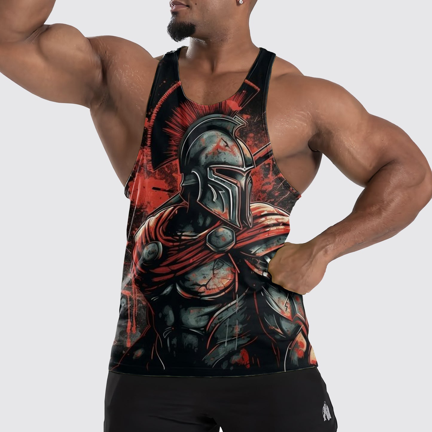 Warrior Spirit 3D Tank Top – Fierce Battle Artwork for Gym Warriors- TT01511