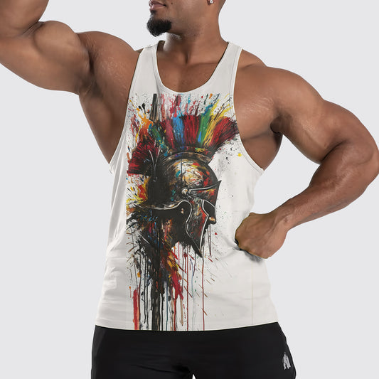 Warrior Spirit 3D Tank Top – Fierce Battle Artwork for Gym Warriors- TT01512