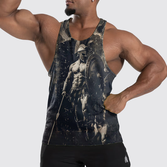 Warrior Spirit 3D Tank Top – Fierce Battle Artwork for Gym Warriors- TT01523