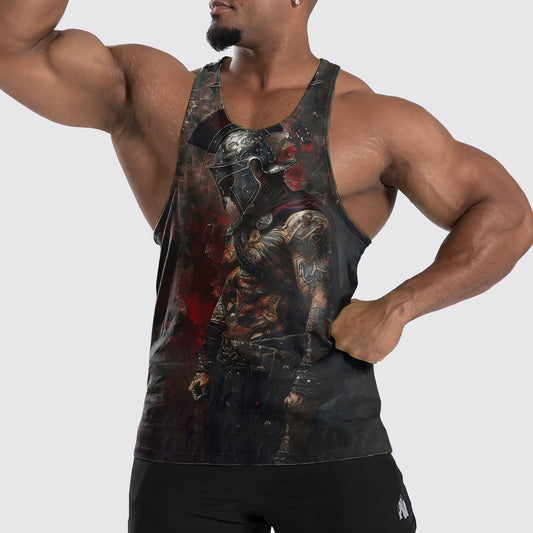 Warrior Spirit 3D Tank Top – Fierce Battle Artwork for Gym Warriors- TT01524