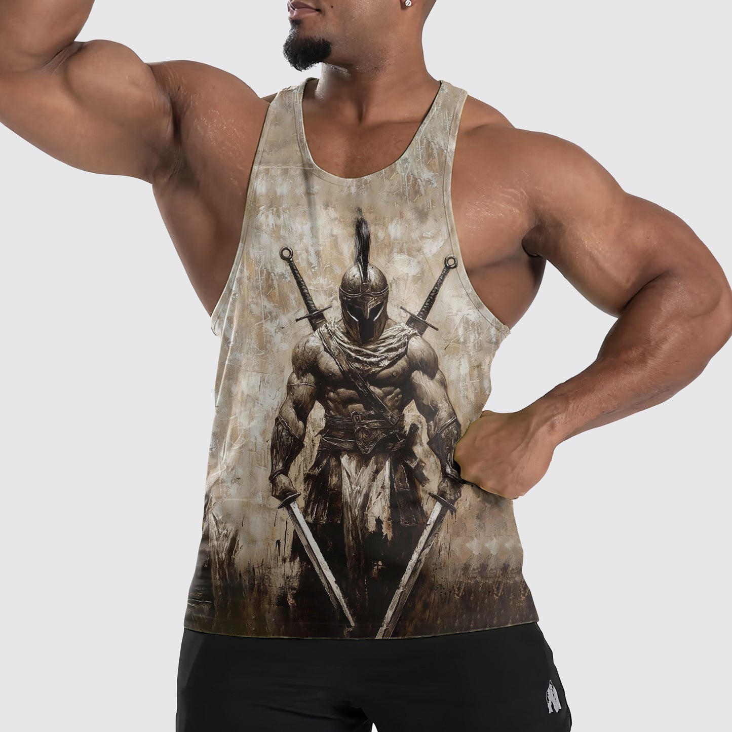 Warrior Spirit 3D Tank Top – Fierce Battle Artwork for Gym Warriors- TT01546