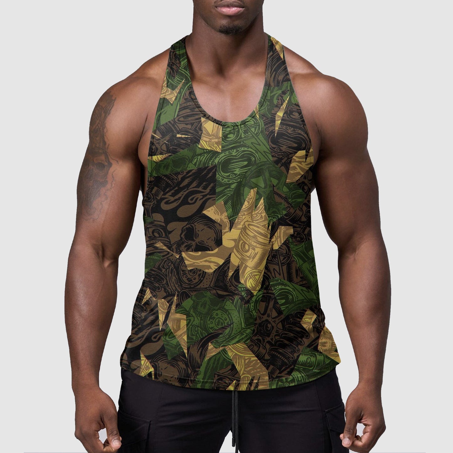 StealthFlex Camo Tank Top- Performance Fit for Bodybuilders- TT01567