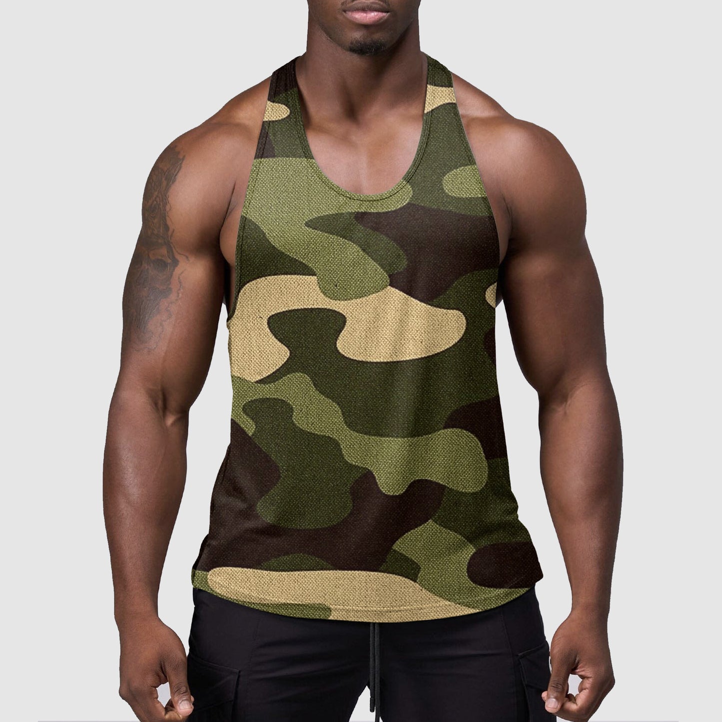 StealthFlex Camo Tank Top- Performance Fit for Bodybuilders- TT01572