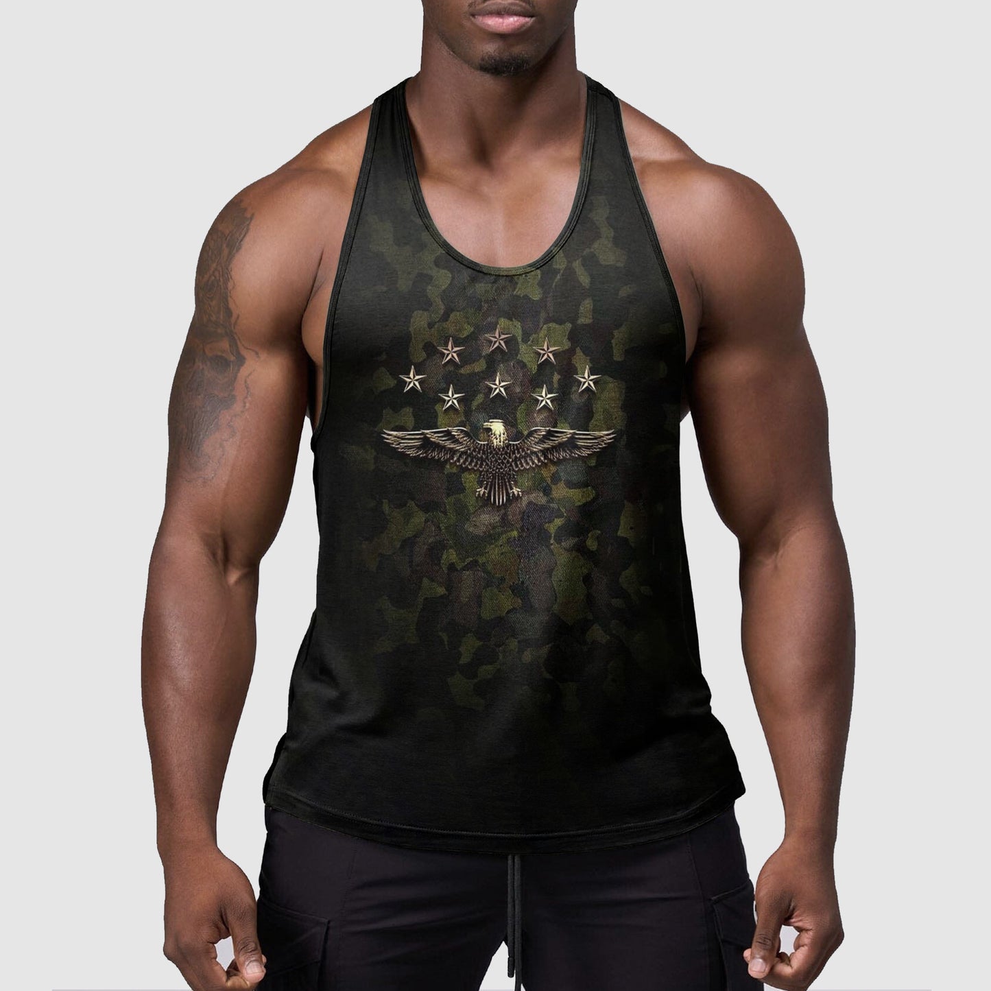 StealthFlex Camo Tank Top- Performance Fit for Bodybuilders- TT01585