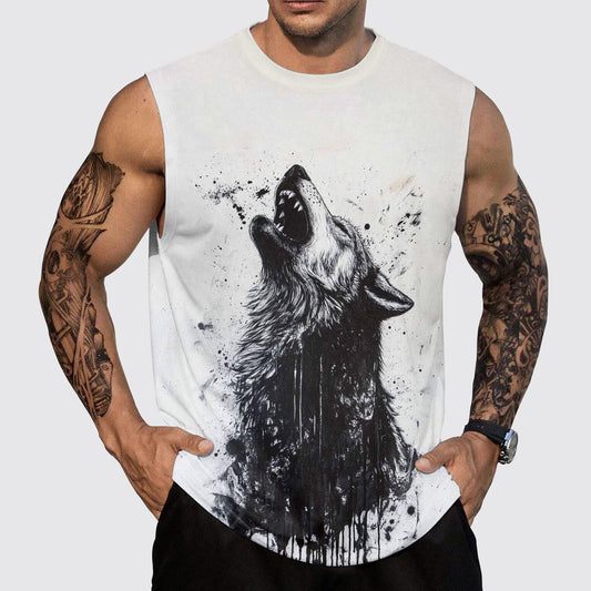 Wolf Round Neck Tank Top – Untamed Spirit Edition- TT01750