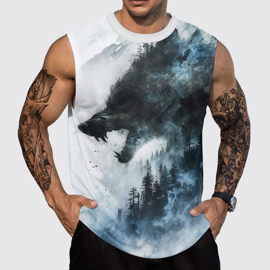 Wolf Round Neck Tank Top – Untamed Spirit Edition- TT01759