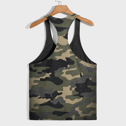 Camo Racerback Tank Top – Tactical Strength for Bodybuilders- TT03195