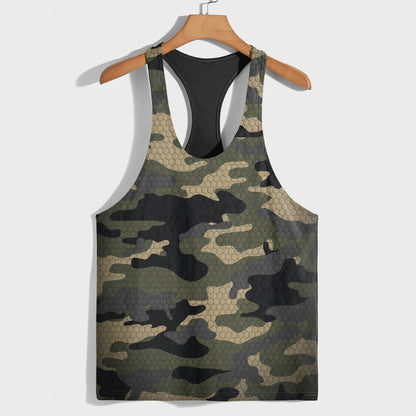 Camo Racerback Tank Top – Tactical Strength for Bodybuilders- TT03195