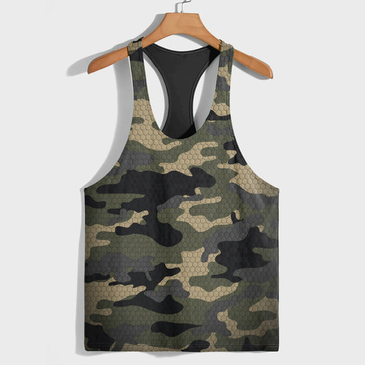 Camo Racerback Tank Top – Tactical Strength for Bodybuilders- TT03195
