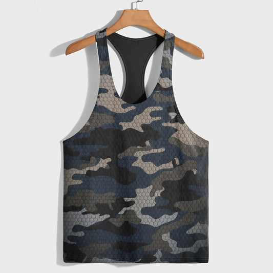 Camo Racerback Tank Top – Tactical Strength for Bodybuilders- TT03196