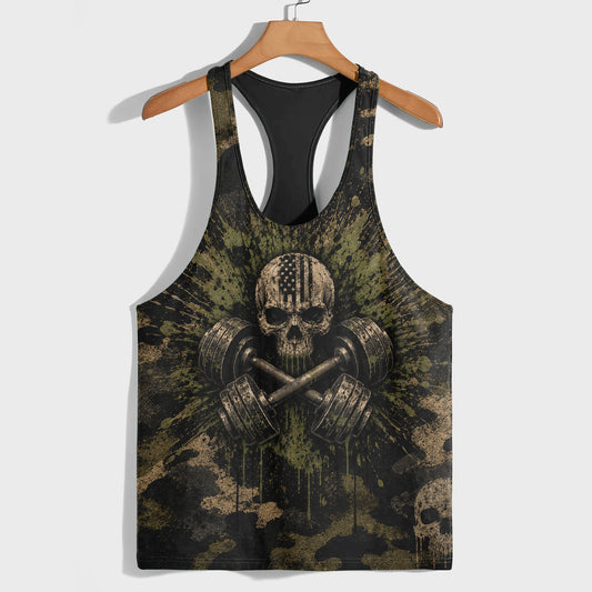 Camo Racerback Tank Top – Tactical Strength for Bodybuilders- TT03201