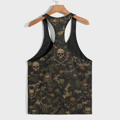 Camo Racerback Tank Top – Tactical Strength for Bodybuilders- TT03204
