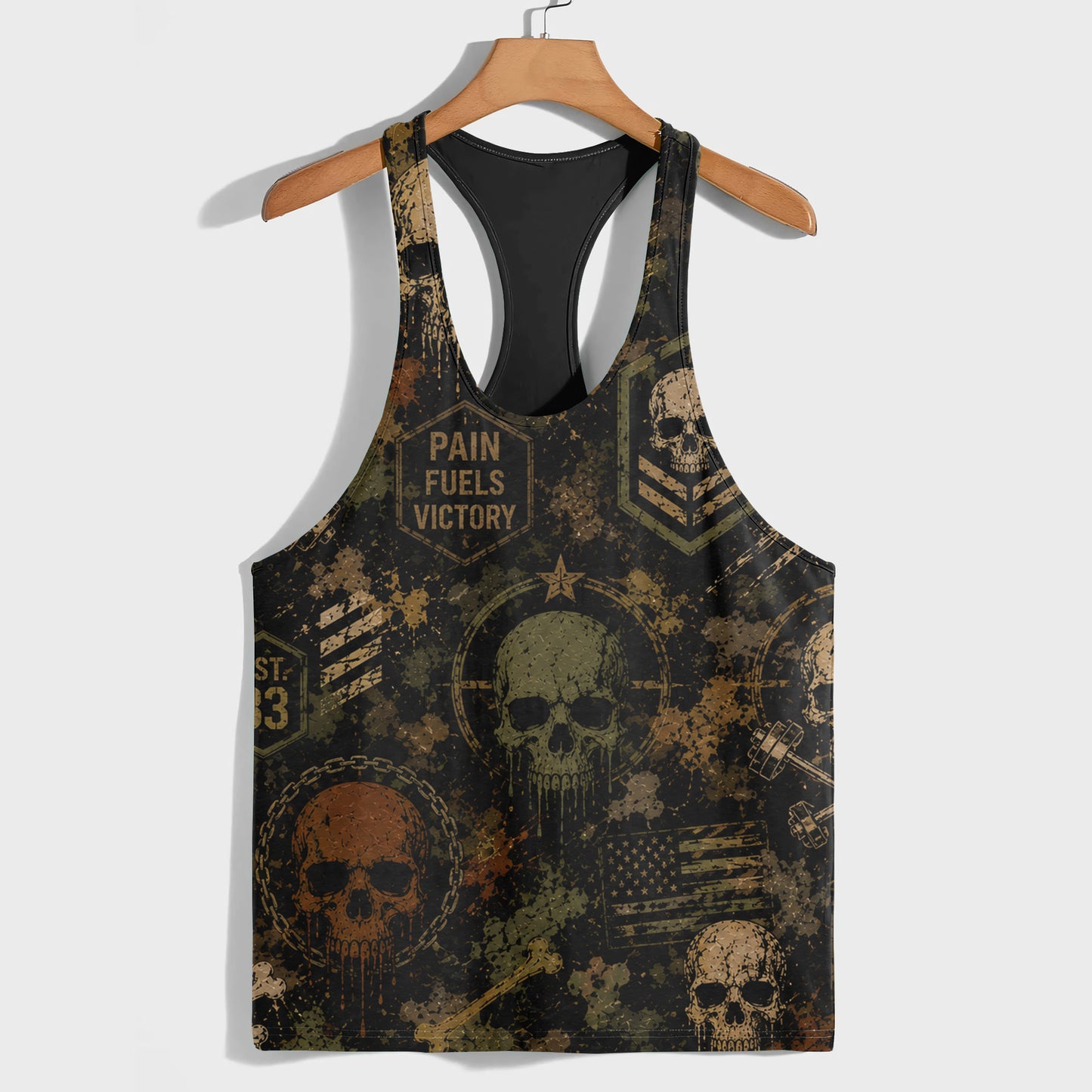 Camo Racerback Tank Top – Tactical Strength for Bodybuilders- TT03205